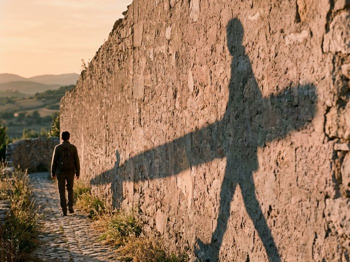 Ombra proiettata al tramonto, simbolo della Lettura dei Lati Ombra