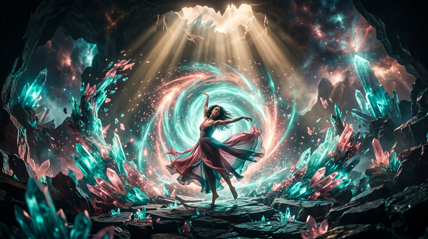 Persona in movimento che risponde a uno stimolo esterno, illustrazione minimale in toni teal e rosa su sfondo bianco