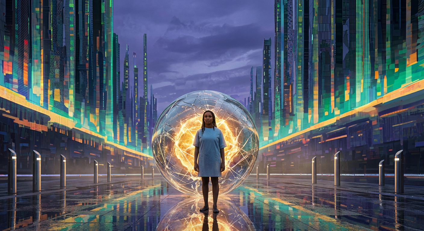 Specchio d'acqua calma che riflette un cielo mutevole, simbolo della natura ricettiva del Valutatore