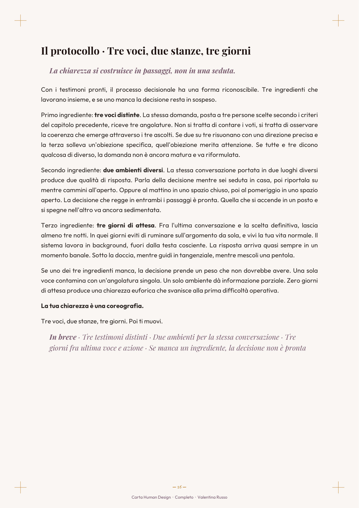 Anteprima del protocollo decisionale personalizzato
